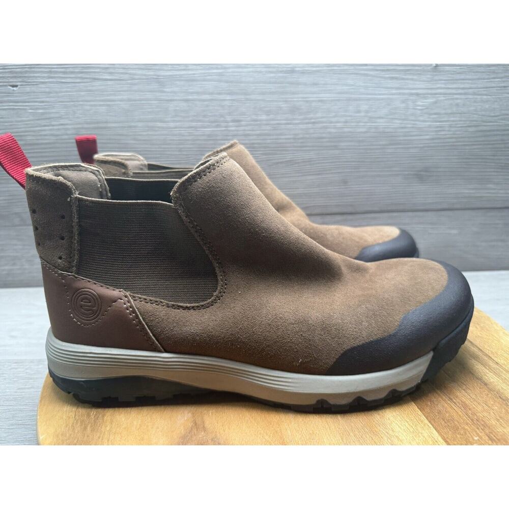 EASY SPIRIT Brown Pull Tab Goring Lancer Round Toe Leather Chelsea Men 8